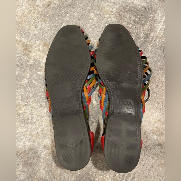 Huarache Multi Color I ❤️ Comfort Leather Sandals Size 10M - Picture 9 of 9